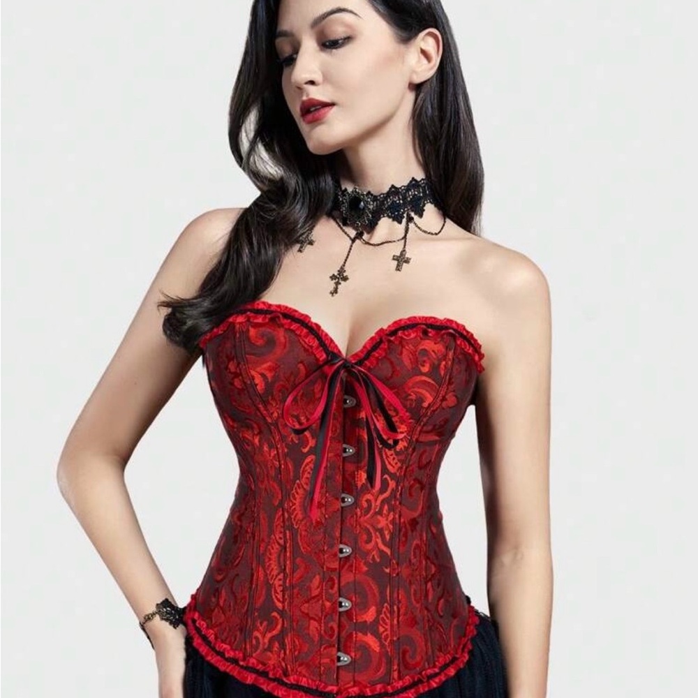 Elegant Red Corset Bustier